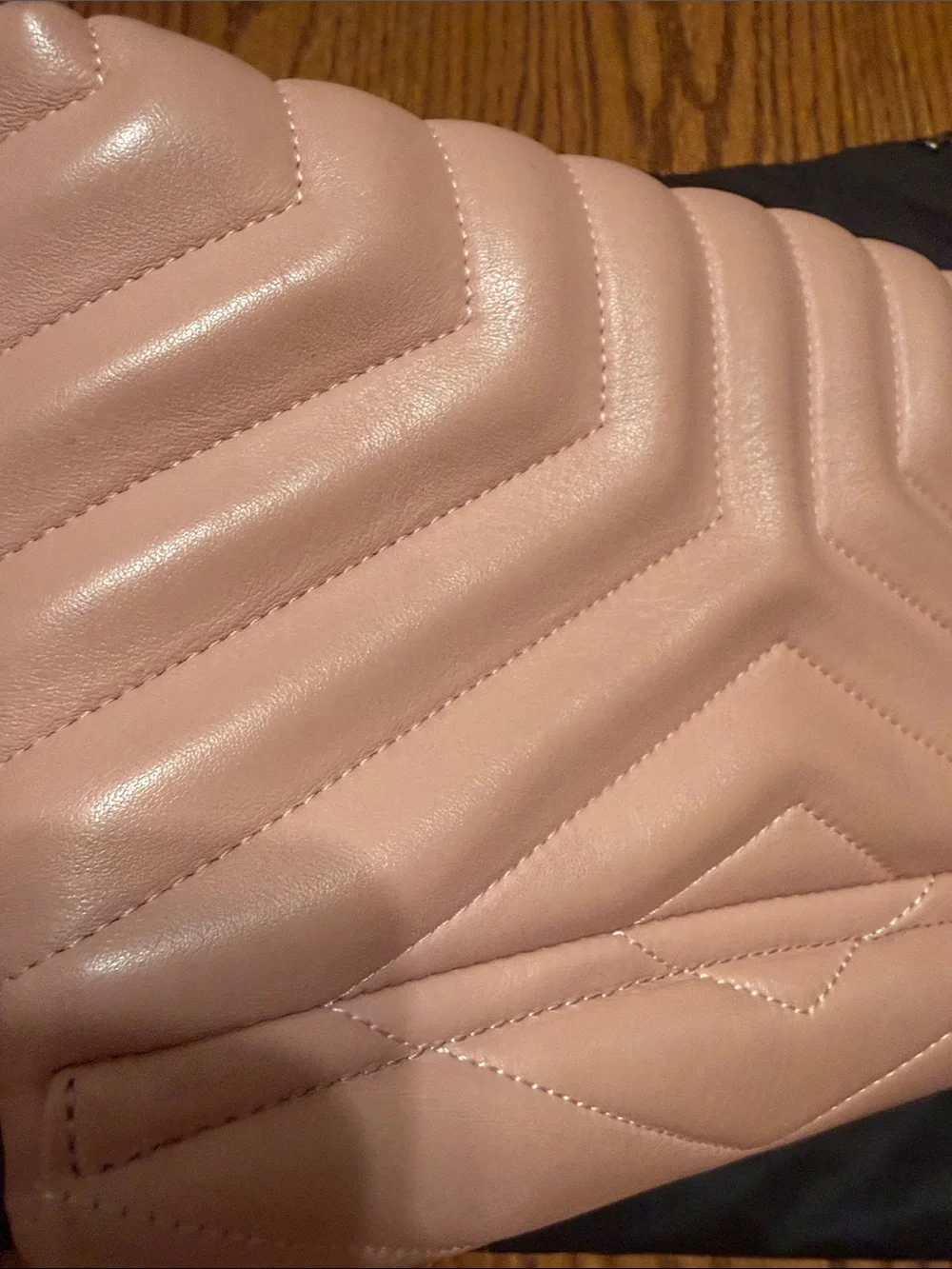 Pink Chevron Quilted Leather Shoulder Bag
